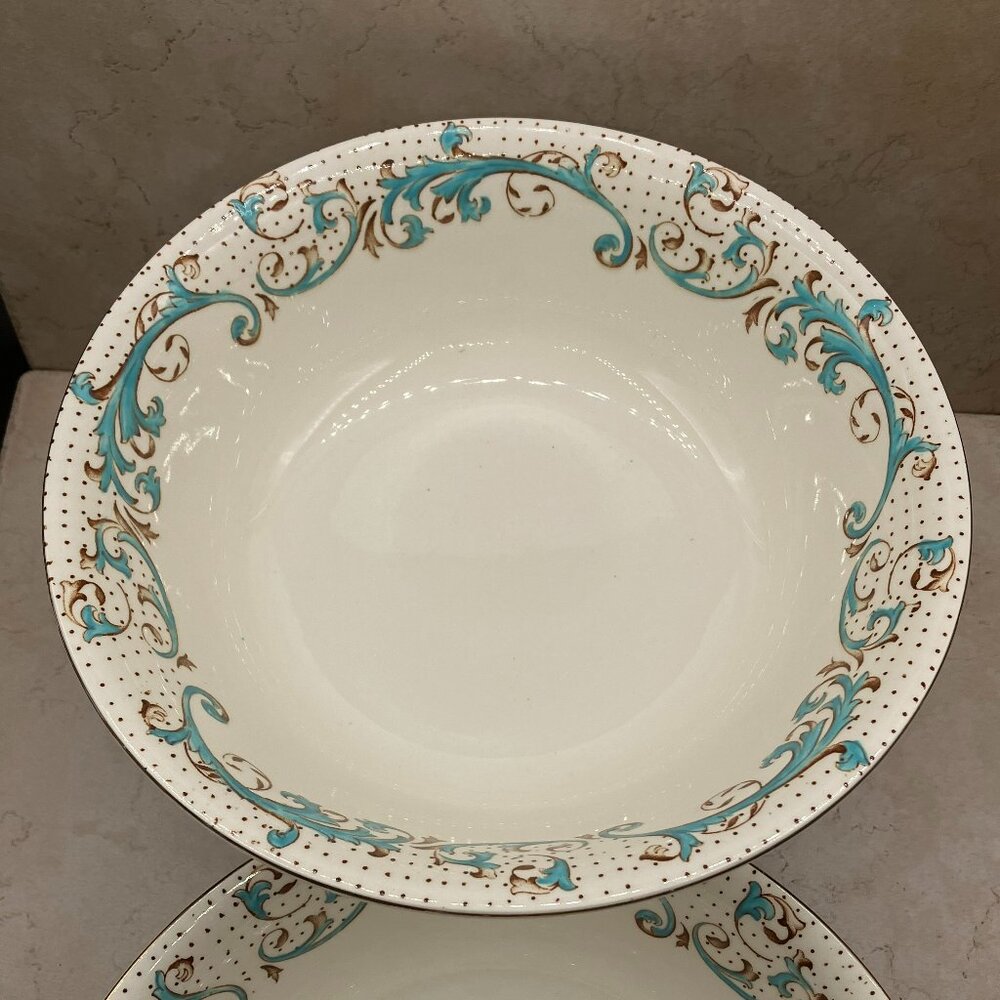 Brierley by Alfred Meakin England Rare Round Serving Bowl Aqua 2 Available 9.25"